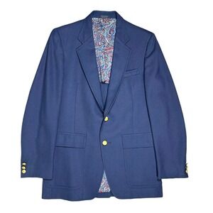 Enrico Dante Men's Sport Coat Designer Collection Navy‎ 40R Paisley Lined